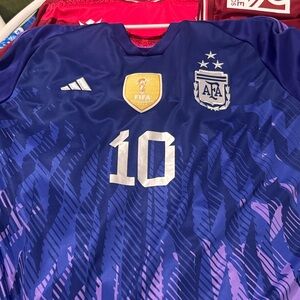 Adidas Purple and Blue Jersey Messi